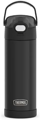 THERMOS FUNTAINER 16 Ounce Stainless Steel Vacuum Insulated Bottle with Wide Spout Lid, Galaxy Teal