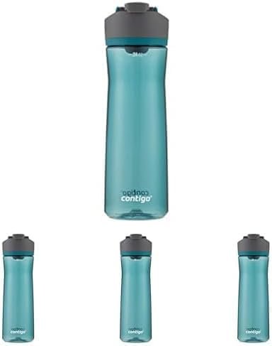 Contigo AUTOSEAL Cortland 24oz Water Bottle BPA-Free Plastic Spill Leak-Proof Lid and Carry Handle Dishwasher Safe Spirulina