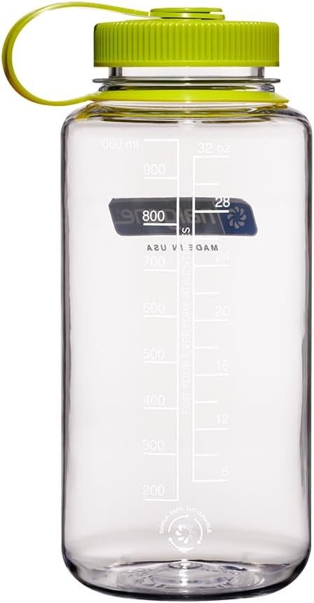 Nalgene Sustain Tritan BPA-Free Water Bottle Made with Material Derived From 50% Plastic Waste (using ISCC certified mass balance), 32 OZ, Wide Mouth