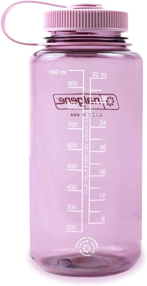 Nalgene Sustain Tritan BPA-Free Water Bottle Made with Material Derived From 50% Plastic Waste (using ISCC certified mass balance), 32 OZ, Wide Mouth