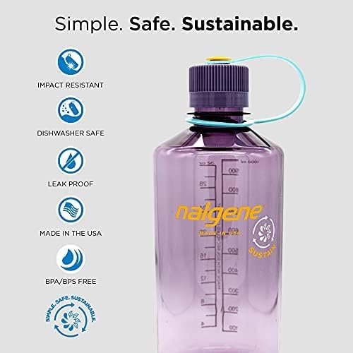 Nalgene Leak Proof Tritan BPA-Free Water Bottle - 32 oz Narrow Mouth - Made in the USA for Outdoor Use & Daily Hydration (Amethyst)