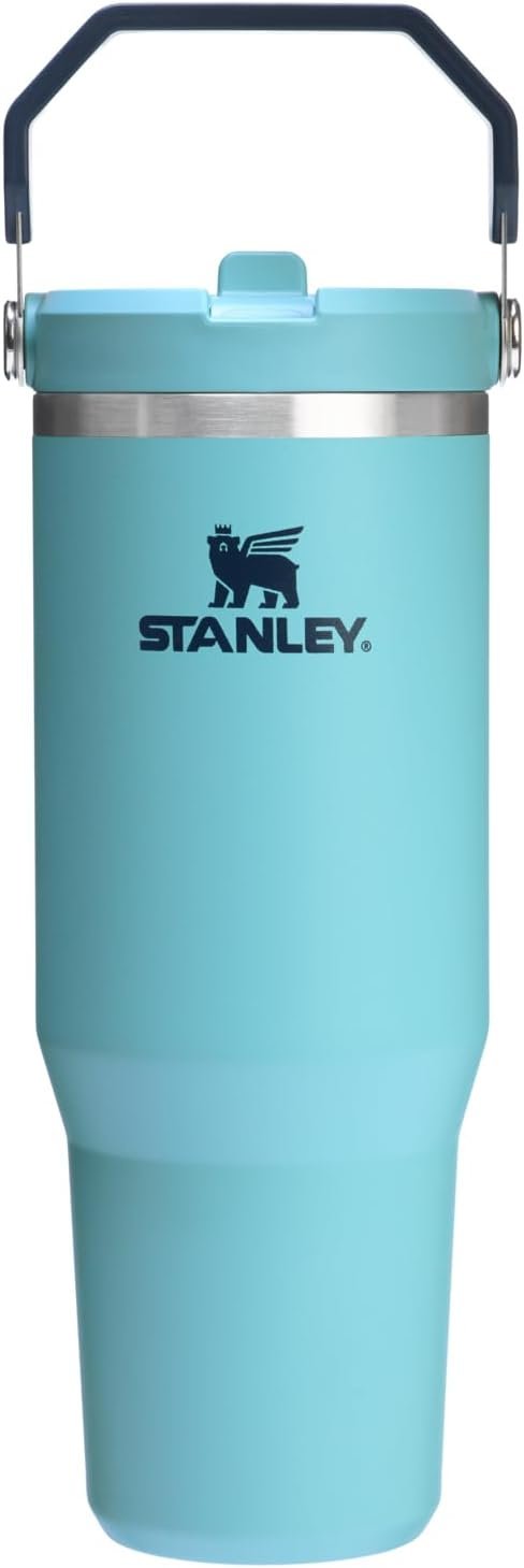 Stanley IceFlow Flip Straw Tumbler with Handle 30 oz | Twist On Lid and Flip Up Straw | Leak Resistant Water Bottle | Insulated Stainless Steel |BPA-Free | Rose Quartz