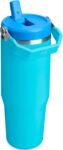 Stanley IceFlow Flip Straw Tumbler with Handle 30 oz | Twist On Lid and Flip Up Straw | Leak Resistant Water Bottle | Insulated Stainless Steel |BPA-Free | Rose Quartz