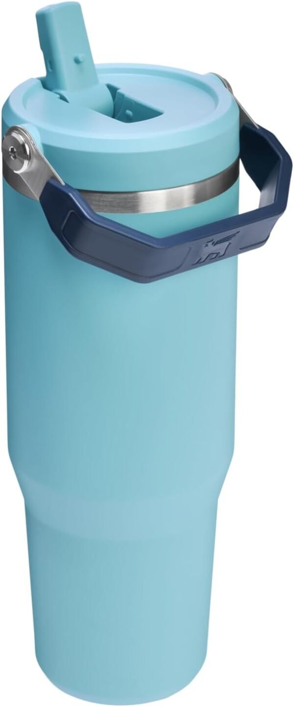 Stanley IceFlow Flip Straw Tumbler with Handle 30 oz | Twist On Lid and Flip Up Straw | Leak Resistant Water Bottle | Insulated Stainless Steel |BPA-Free | Rose Quartz