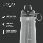 Pogo Plastic Water Bottle with Chug Lid and Carry Handle, Reusable, BPA Free, Dishwasher Safe, Perfect for Travel, School, Outdoors, and Gym | 18oz, 32oz, 40oz, 64oz