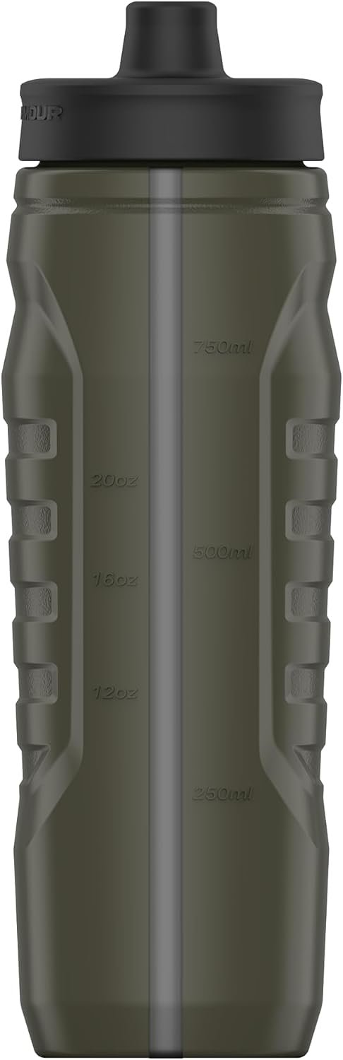 Under Armour Squeeze Water Bottles, 32 oz Water Bottles, Sideline Sports Water Bottle with Quick-Shot Lid, Quick & Easy Hydration, Gym Water Bottles, Squeeze Bottle, 1 32oz Bottle