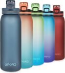 Opard 30oz/32oz Sports Water Bottle with Leak Proof Flip Top Lid BPA Free Tritan Reusable Plastic for Gym and Outdoor, Travel Water Bottle with Straw