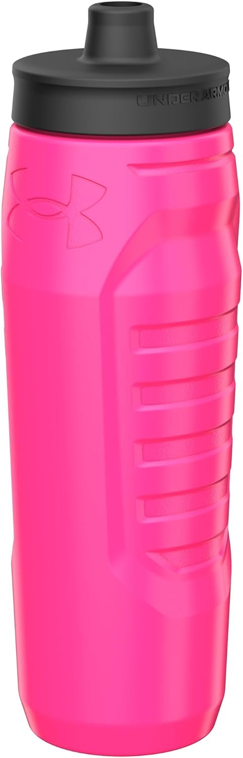 Under Armour Squeeze Water Bottles, 32 oz Water Bottles, Sideline Sports Water Bottle with Quick-Shot Lid, Quick & Easy Hydration, Gym Water Bottles, Squeeze Bottle, 1 32oz Bottle
