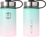 IRON °FLASK Camping & Hiking Hydration Flask with 3 Lids - Stainless Steel, Double Walled & Vacuum Insulated Water Bottle - Leak Proof & BPA Free (Midnight Black, Straw - 40 oz)