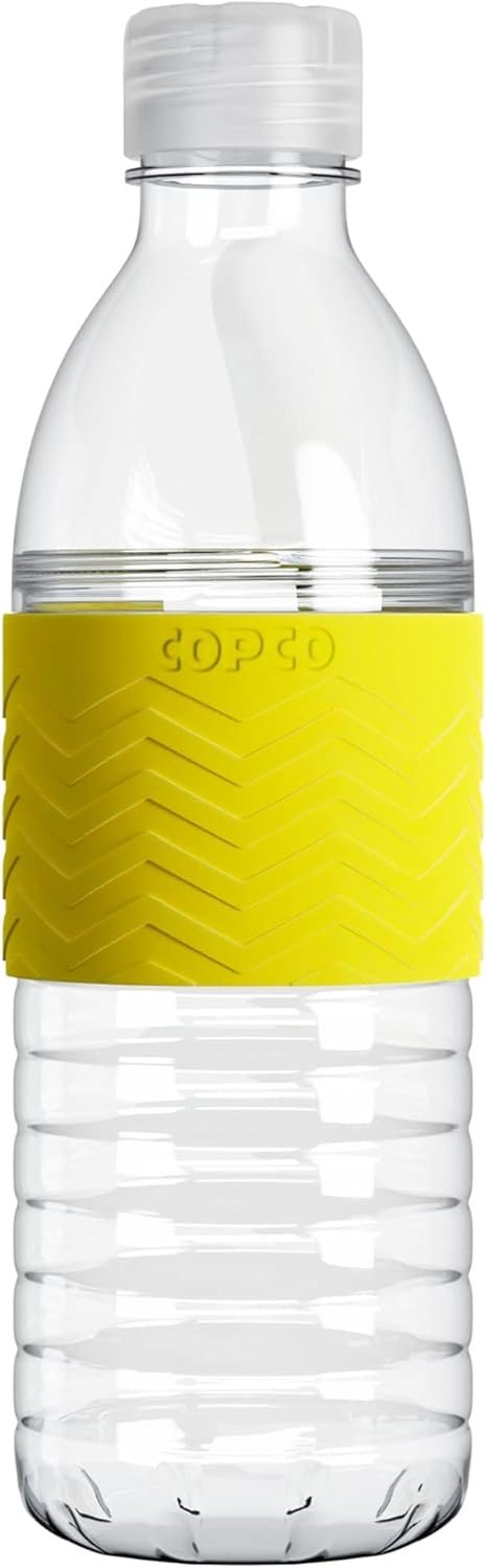 Copco Hydra Water Bottle with Spill-Resistant Lid, 16.9 oz - Reusable Tritan Non-Slip Sleeve, Twist-Open Body - BPA-Free, Leak-Proof, Durable & Portable for Gym, Office, School (Gray)