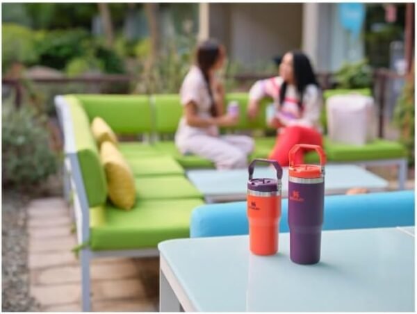 Stanley IceFlow Flip Straw Tumbler with Handle 30 oz | Twist On Lid and Flip Up Straw | Leak Resistant Water Bottle | Insulated Stainless Steel |BPA-Free | Rose Quartz