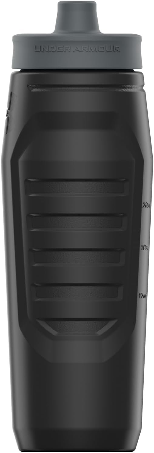Under Armour Squeeze Water Bottles, 32 oz Water Bottles, Sideline Sports Water Bottle with Quick-Shot Lid, Quick & Easy Hydration, Gym Water Bottles, Squeeze Bottle, 1 32oz Bottle