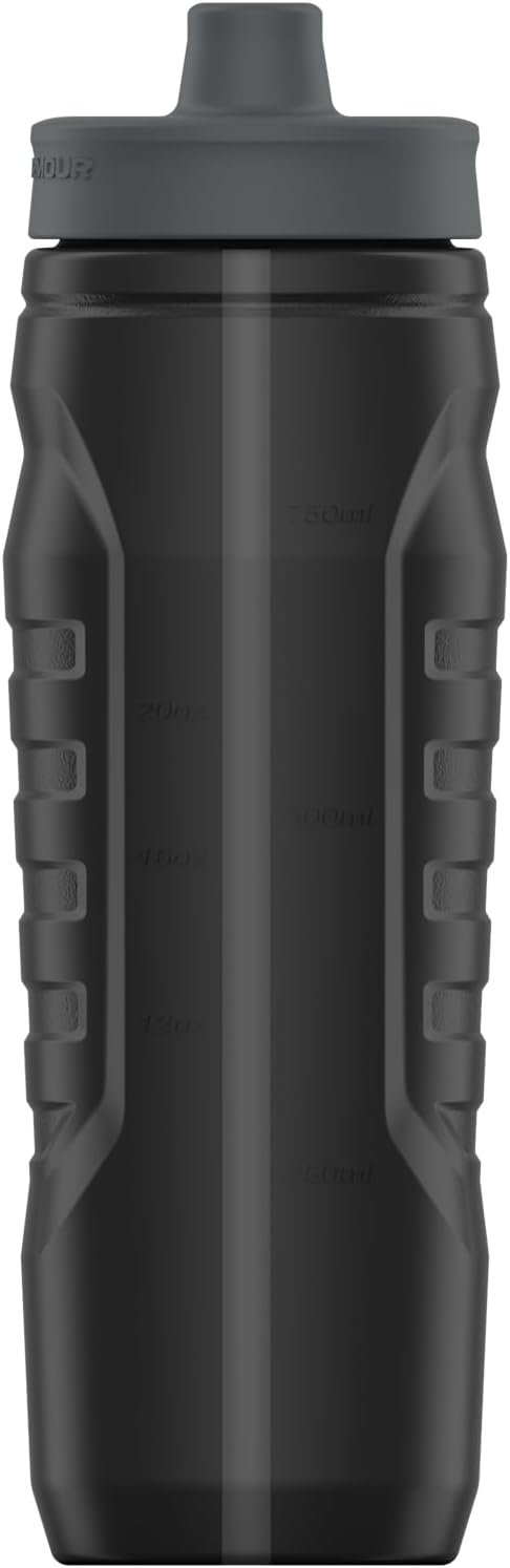 Under Armour Squeeze Water Bottles, 32 oz Water Bottles, Sideline Sports Water Bottle with Quick-Shot Lid, Quick & Easy Hydration, Gym Water Bottles, Squeeze Bottle, 1 32oz Bottle