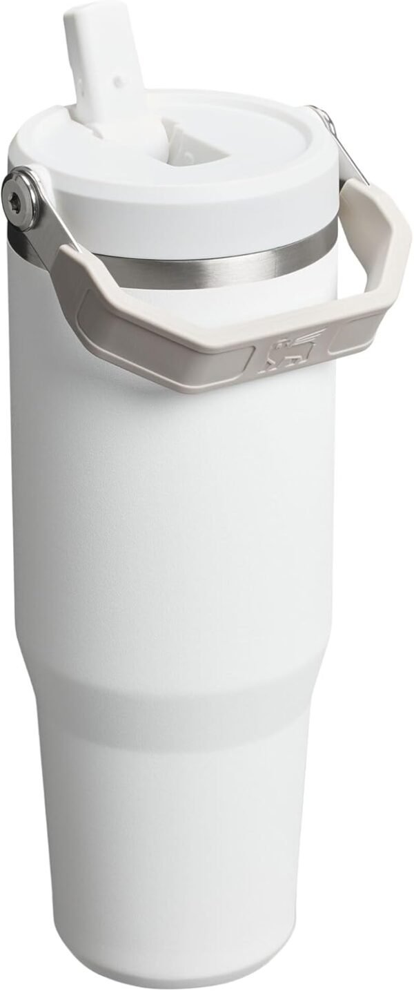 Stanley IceFlow Flip Straw Tumbler with Handle 30 oz | Twist On Lid and Flip Up Straw | Leak Resistant Water Bottle | Insulated Stainless Steel |BPA-Free | Rose Quartz