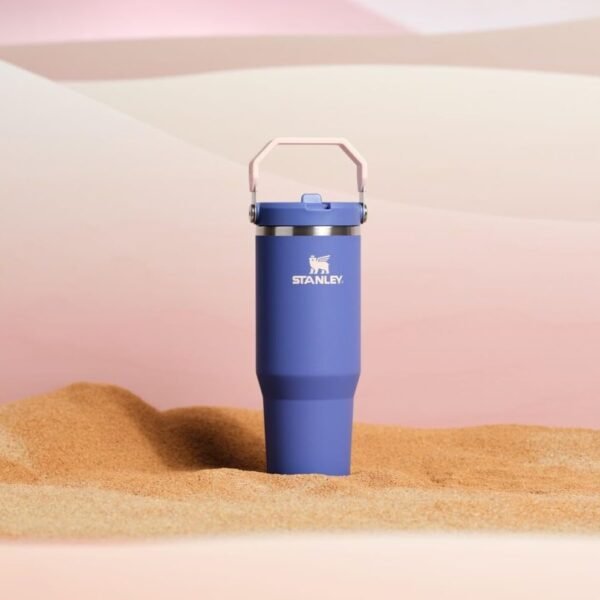Stanley IceFlow Flip Straw Tumbler with Handle 30 oz | Twist On Lid and Flip Up Straw | Leak Resistant Water Bottle | Insulated Stainless Steel |BPA-Free | Rose Quartz