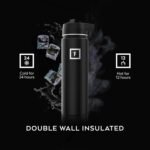 IRON °FLASK Camping & Hiking Hydration Flask with 3 Lids - Stainless Steel, Double Walled & Vacuum Insulated Water Bottle - Leak Proof & BPA Free (Midnight Black, Straw - 40 oz)