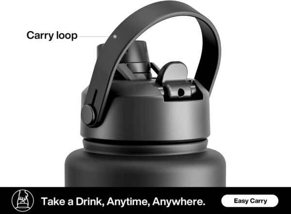 POWCAN 26 oz Insulated Water Bottle with 2-in-1 Straw and Spout Lid, Keep Cold 24H, Leak-Proof, Fits in Car Cup Holder, Stainless Steel Water Bottle for Sports, Travel, and School (Cotton Candy)