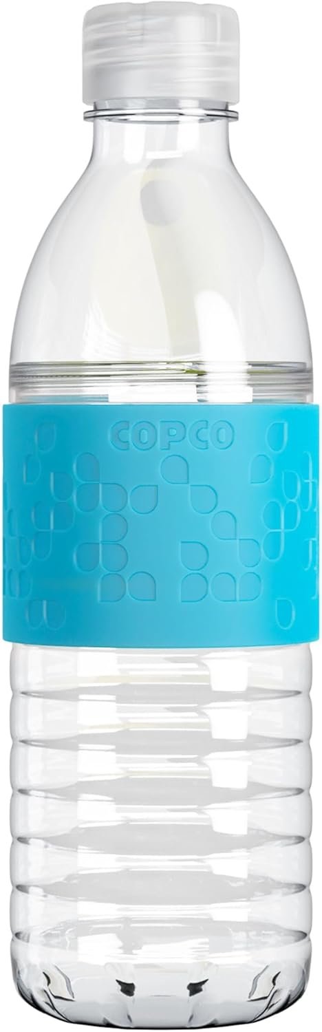 Copco Hydra Water Bottle with Spill-Resistant Lid, 16.9 oz - Reusable Tritan Non-Slip Sleeve, Twist-Open Body - BPA-Free, Leak-Proof, Durable & Portable for Gym, Office, School (Gray)