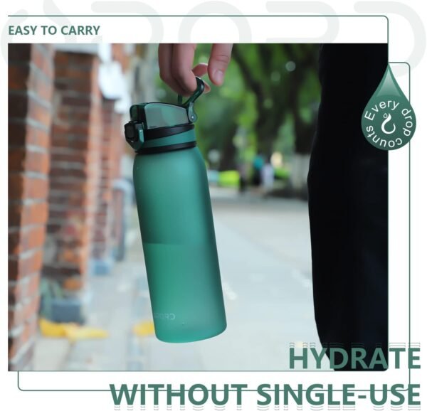 Opard 30oz/32oz Sports Water Bottle with Leak Proof Flip Top Lid BPA Free Tritan Reusable Plastic for Gym and Outdoor, Travel Water Bottle with Straw