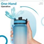 Opard 30oz/32oz Sports Water Bottle with Leak Proof Flip Top Lid BPA Free Tritan Reusable Plastic for Gym and Outdoor, Travel Water Bottle with Straw