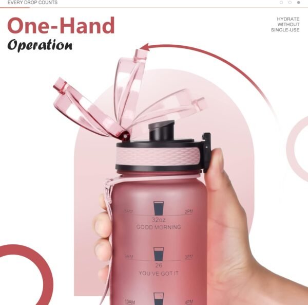 Opard 30oz/32oz Sports Water Bottle with Leak Proof Flip Top Lid BPA Free Tritan Reusable Plastic for Gym and Outdoor, Travel Water Bottle with Straw