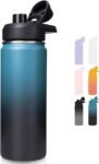 Fijinhom 24 oz Insulated Water Bottle with Handle, 304 Stainless Steel Water Bottles with Wide Mouth, Double Wall Vacuum Sports Water Bottle, BPA Free, Keep Cold and Hot, Black