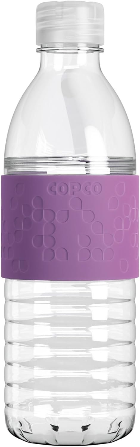 Copco Hydra Water Bottle with Spill-Resistant Lid, 16.9 oz - Reusable Tritan Non-Slip Sleeve, Twist-Open Body - BPA-Free, Leak-Proof, Durable & Portable for Gym, Office, School (Gray)