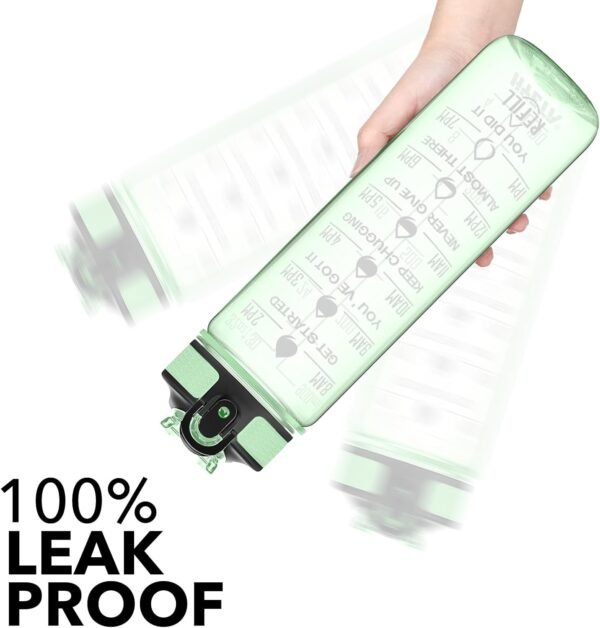 Hyeta 32 oz Water Bottles with Times to Drink and Straw, Motivational Water Bottle with Time Marker, Leakproof, Drinking Sports Water Bottle for Fitness, Gym and Outdoor