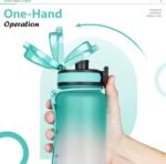 Opard 30oz/32oz Sports Water Bottle with Leak Proof Flip Top Lid BPA Free Tritan Reusable Plastic for Gym and Outdoor, Travel Water Bottle with Straw