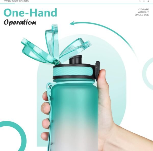 Opard 30oz/32oz Sports Water Bottle with Leak Proof Flip Top Lid BPA Free Tritan Reusable Plastic for Gym and Outdoor, Travel Water Bottle with Straw