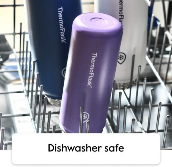 ThermoFlask Bottle with Spout Lid - Stainless Steel Water Bottles with Double-Wall Insulation & BPA-Free Spout Lids - Leak-Proof Reusable Bottles & Lids - 24 oz, Mayan Blue/Black (2 Pack)