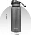 Opard 30oz/32oz Sports Water Bottle with Leak Proof Flip Top Lid BPA Free Tritan Reusable Plastic for Gym and Outdoor, Travel Water Bottle with Straw