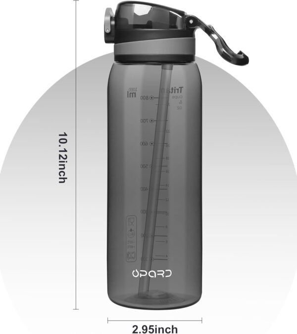 Opard 30oz/32oz Sports Water Bottle with Leak Proof Flip Top Lid BPA Free Tritan Reusable Plastic for Gym and Outdoor, Travel Water Bottle with Straw
