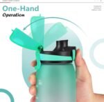 Opard 30oz/32oz Sports Water Bottle with Leak Proof Flip Top Lid BPA Free Tritan Reusable Plastic for Gym and Outdoor, Travel Water Bottle with Straw