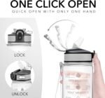 Hyeta 32 oz Water Bottles with Times to Drink and Straw, Motivational Water Bottle with Time Marker, Leakproof, Drinking Sports Water Bottle for Fitness, Gym and Outdoor