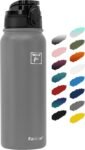 Fanhaw 20 Oz Insulated Stainless Steel Vacuum Water Bottle with Anti-Dust Pop-Open Lid - For Kids, Women, Men | Leak & Sweat Proof (Green Blue)