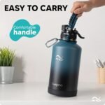 Swigina [2-IN-1 LID] Insulated Water Bottle with Silicone Boot (36hrs Cold/18hrs Hot) - DIY Stickers, Leakproof, BPA Free, 24 oz