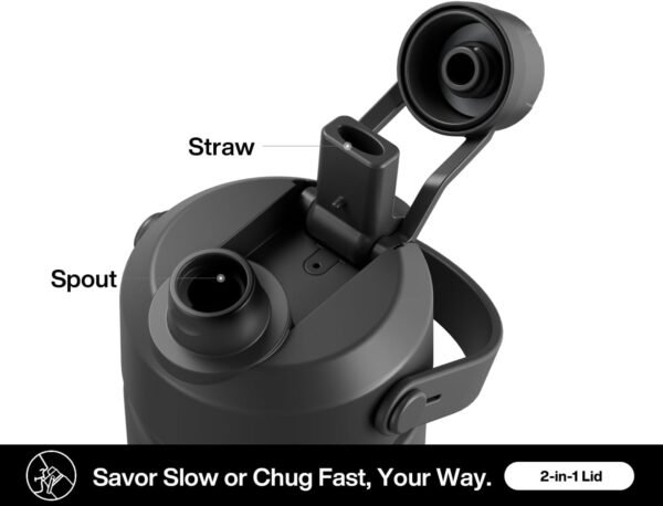 POWCAN 26 oz Insulated Water Bottle with 2-in-1 Straw and Spout Lid, Keep Cold 24H, Leak-Proof, Fits in Car Cup Holder, Stainless Steel Water Bottle for Sports, Travel, and School (Cotton Candy)