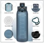 Opard 30oz/32oz Sports Water Bottle with Leak Proof Flip Top Lid BPA Free Tritan Reusable Plastic for Gym and Outdoor, Travel Water Bottle with Straw