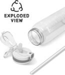 Opard 30oz/32oz Sports Water Bottle with Leak Proof Flip Top Lid BPA Free Tritan Reusable Plastic for Gym and Outdoor, Travel Water Bottle with Straw