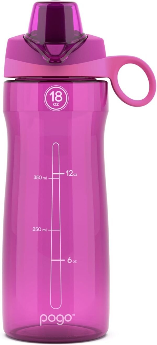 Pogo Plastic Water Bottle with Chug Lid and Carry Handle, Reusable, BPA Free, Dishwasher Safe, Perfect for Travel, School, Outdoors, and Gym | 18oz, 32oz, 40oz, 64oz