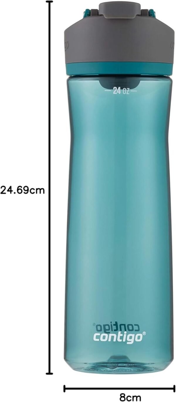 Contigo AUTOSEAL Cortland 24oz Water Bottle BPA-Free Plastic Spill Leak-Proof Lid and Carry Handle Dishwasher Safe Spirulina