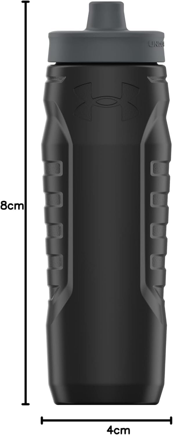 Under Armour Squeeze Water Bottles, 32 oz Water Bottles, Sideline Sports Water Bottle with Quick-Shot Lid, Quick & Easy Hydration, Gym Water Bottles, Squeeze Bottle, 1 32oz Bottle
