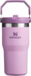 Stanley IceFlow Flip Straw Tumbler with Handle 30 oz | Twist On Lid and Flip Up Straw | Leak Resistant Water Bottle | Insulated Stainless Steel |BPA-Free | Rose Quartz