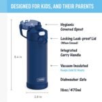 THERMOS FUNTAINER 16 Ounce Stainless Steel Vacuum Insulated Bottle with Wide Spout Lid, Galaxy Teal