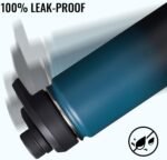 Fijinhom 24 oz Insulated Water Bottle with Handle, 304 Stainless Steel Water Bottles with Wide Mouth, Double Wall Vacuum Sports Water Bottle, BPA Free, Keep Cold and Hot, Black