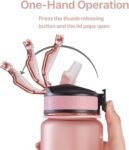 EYQ 32 oz Water Bottle with Time Marker, Carry Strap, Leak-Proof Tritan BPA-Free, Ensure You Drink Enough Water for Fitness, Gym, Camping, Outdoor Sports