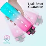 EYQ 32 oz Water Bottle with Time Marker, Carry Strap, Leak-Proof Tritan BPA-Free, Ensure You Drink Enough Water for Fitness, Gym, Camping, Outdoor Sports