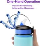 EYQ 32 oz Water Bottle with Time Marker, Carry Strap, Leak-Proof Tritan BPA-Free, Ensure You Drink Enough Water for Fitness, Gym, Camping, Outdoor Sports