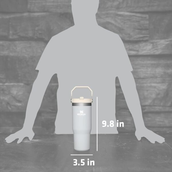 Stanley IceFlow Flip Straw Tumbler with Handle 30 oz | Twist On Lid and Flip Up Straw | Leak Resistant Water Bottle | Insulated Stainless Steel |BPA-Free | Rose Quartz